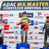 Tageswertung beim ADAC MX Junior Cup 125 v.l.n.r.: Roberts Lusis ( Lettland / KTM / Sturm STC Racing ), Janis Martins Reisulis ( Lettland / KTM / Hamstra MX Team ) und Ivano Van Erp ( Niederlande / Yamaha / SHR Motorsports ) beim ADAC MX Junior Cup 125